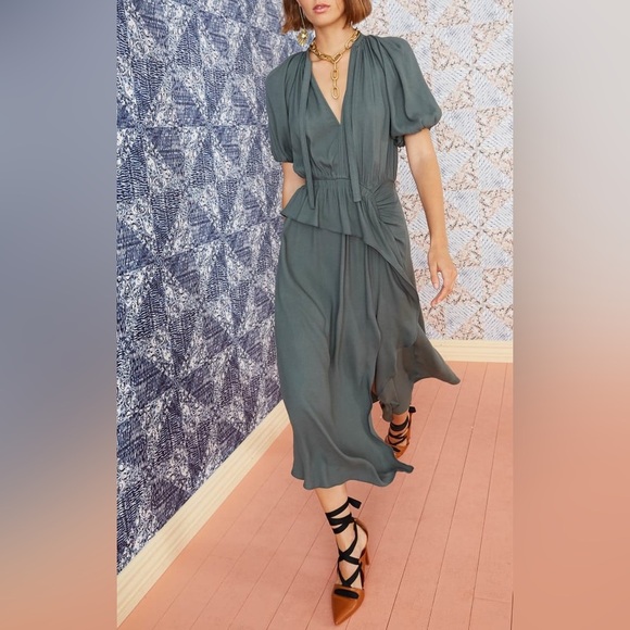 Ulla Johnson Dresses & Skirts - Ulla Johnson Leah Dress Peat Solid Ruffle Size 2